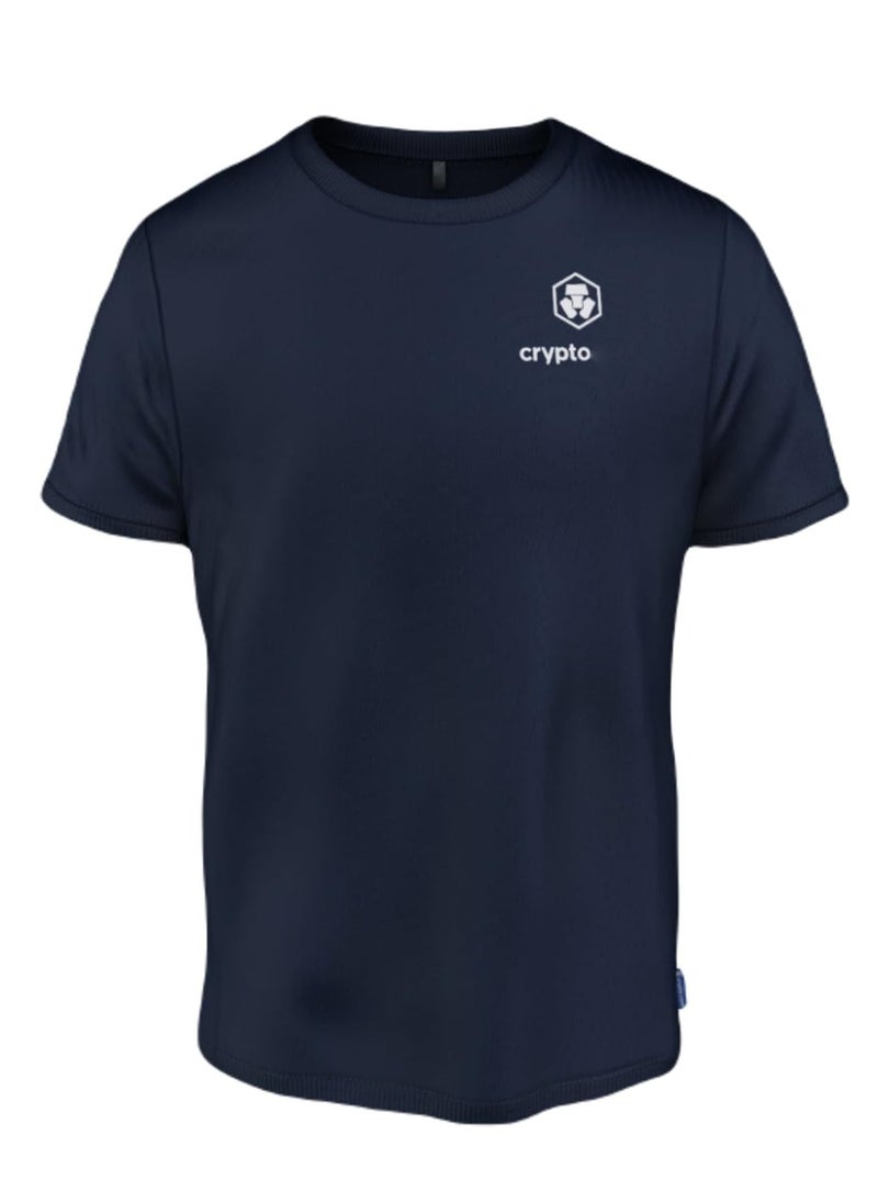 crypto.com - Crypto Logo Men T Shirt 100% Cotton Premium Shirt Crew Neck Tee, Navy, Pack of 1, Fashion T-Shirt Man, tshirt for men, Short Sleeves, Casual Wear, Indoor, Outdoor, Gym, Running, Jogging - Image 1
