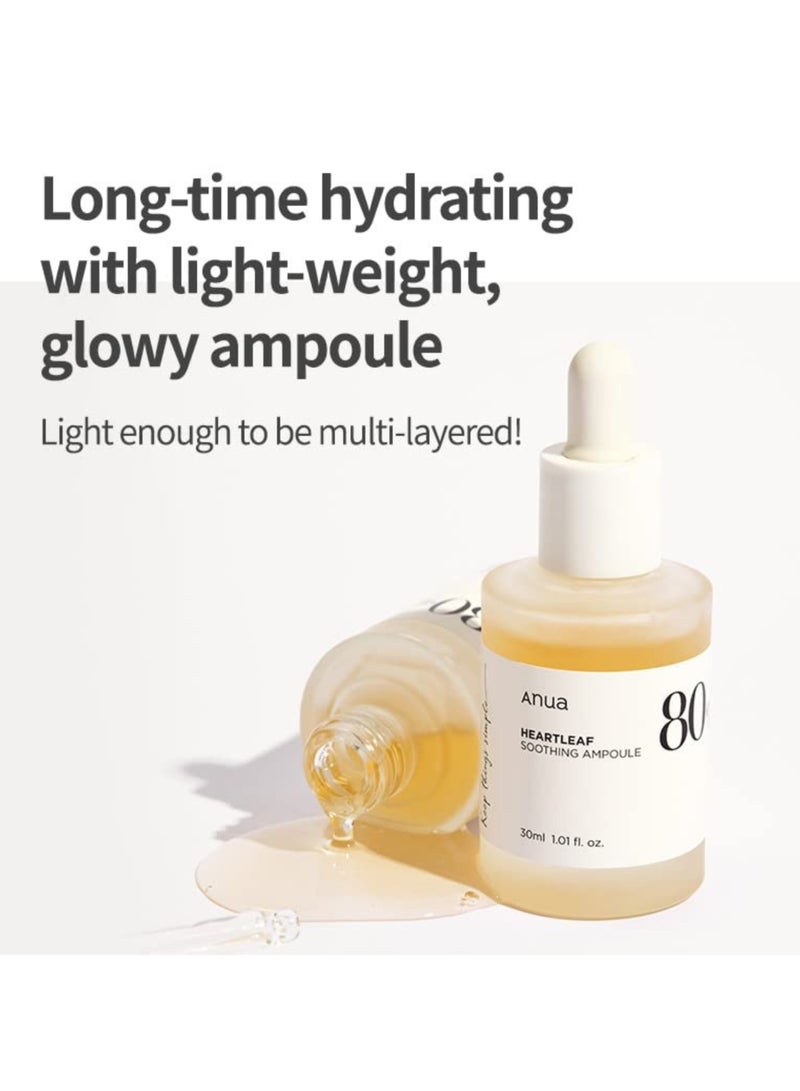 انوا Heartleaf 80% أمبولة مهدئة غير دهنية، مصل مهدئ للبشرة عالي التركيز ومرطب بانثينول B5، جوهر علاج مهدئ للبشرة المختلطة والحساسة والعادية 1.01 أونصة سائلة / - Image 4