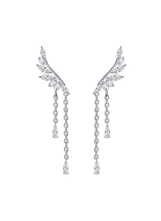 Angel'S Wings Cubic Zirconia Crystal Ear Climber Long Drop Dangle Earring For Girls Women - pzsku/ZEB0F4CBCF1BDF1AC3ABCZ/45/_/1718613769/2f508f91-4351-4c36-9495-21bb4d243118