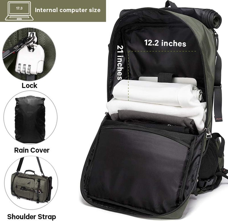 KAKA Travel Backpack, Carry On Backpack Durable Convertible Duffle Bag Fit for 15.6 Inch Laptop for Men and Women(Medium 35L) - Image 5
