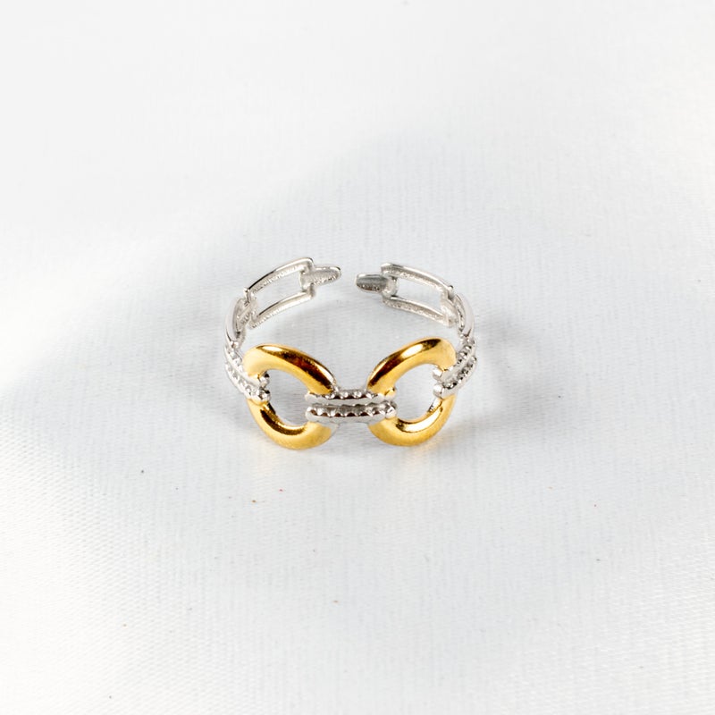 ذا بلاك بيرل اكسسوريز خاتم أستانليس ستيل فري سايز ذهبي × فضي - Image 2