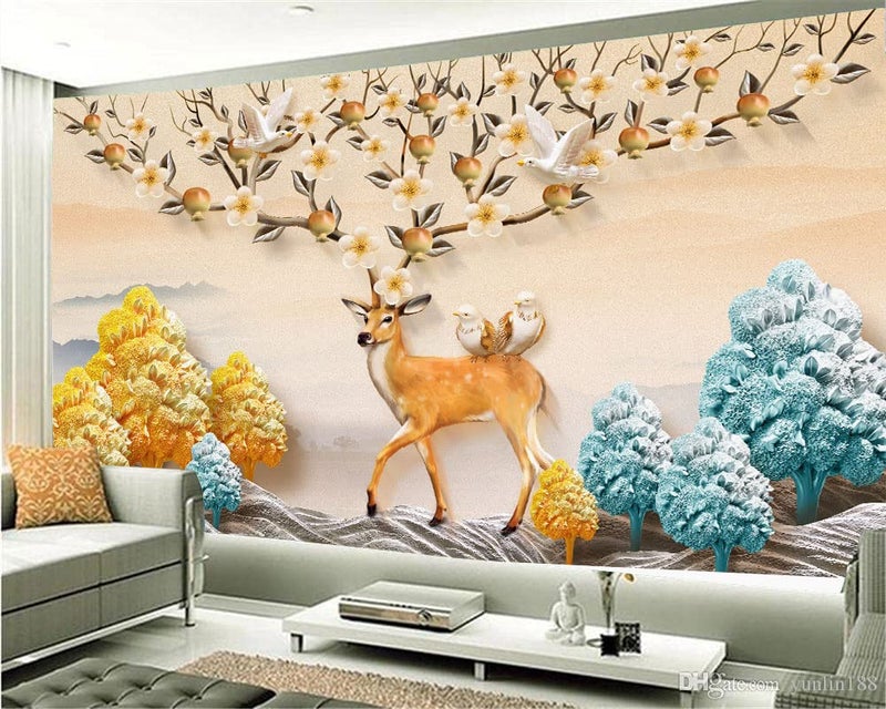 Infinity Interiors Beautiful 3D Flower Waterproof Wall Stickers PVC Self Adhesive Vinyl Wall Poster for Living Room Hall Play Room Bedroom Kitchen Office 24x36 Inch Multi Color 3 - Image 2