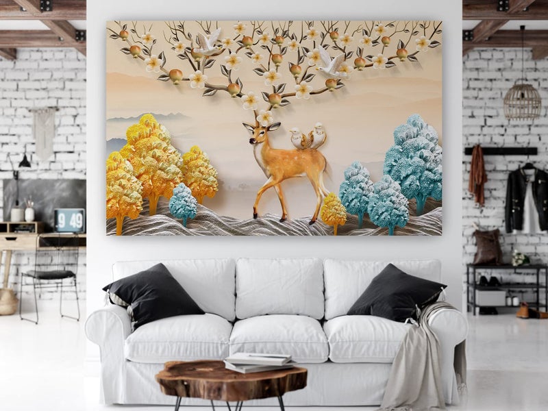 Infinity Interiors Beautiful 3D Flower Waterproof Wall Stickers PVC Self Adhesive Vinyl Wall Poster for Living Room Hall Play Room Bedroom Kitchen Office 24x36 Inch Multi Color 3 - Image 4
