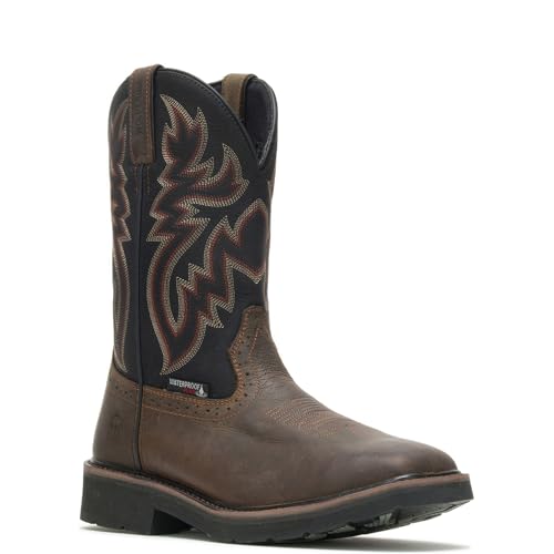 Wolverine mens Rancher Wpf Steel Toe Wellington Work Boot, Black/Brown, 8.5 US - Image 3