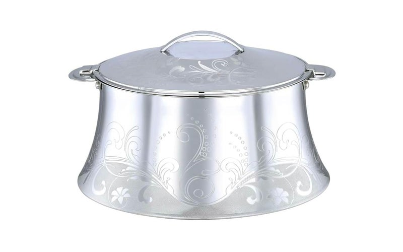 Pradeep AVA Stainless Steel Insulated Serving Casserole with Design LidDouble walledStainless steel CasseroleHot ColdDishwasher SafeServing CasseroleBPA FreeSilver7223S 722350S5000ML - Image 1
