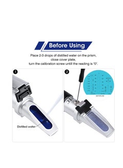 ATC Antifreeze Refractometer 4-in-1 Coolant Tester Refractometer for Checking Freezing Point of Automobile Antifreeze Systems, Anti Freeze Tester Refractometer for Battery Acid, Ethylene Propylene Glycol  - Image 3