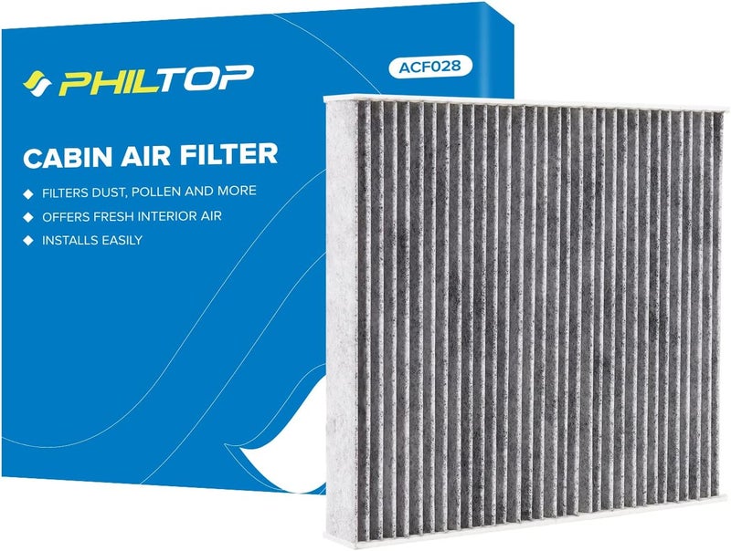 PHILTOP فلتر هواء المقصورة، بديل لجيتا 2019-2021، تيغوان 2018-2021، أطلس 2018-2021، جولف 2015-2021، فلتر مقصورة CF11643 المتميز مع الكربون النشط، فلتر الغبار وحبوب اللقاح - Image 1