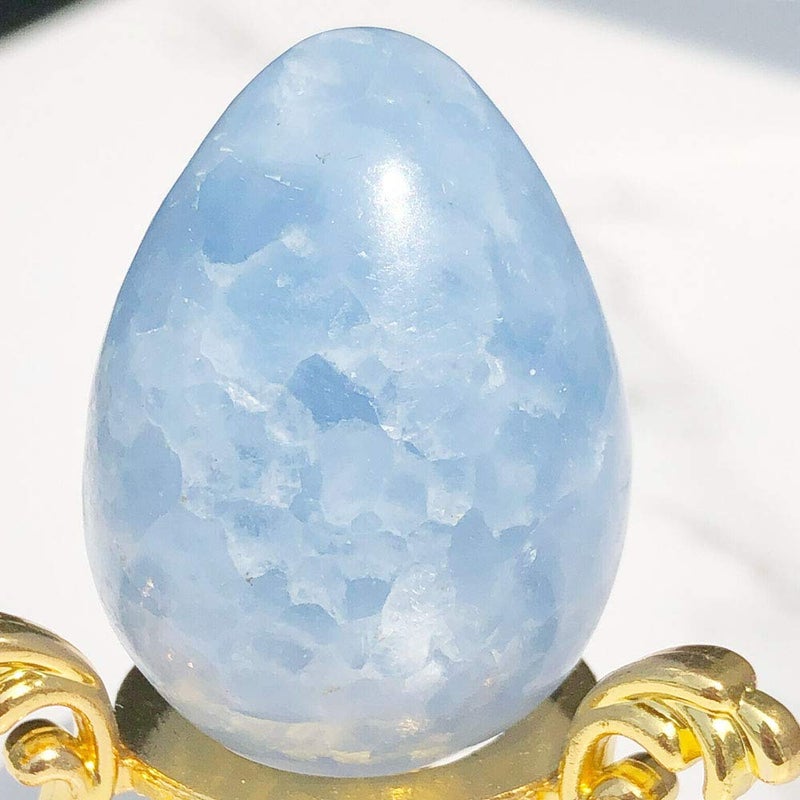 Acxico 1PCS Natural Kyanite Quartz Crystal Dragon Egg Reiki Healing Ball Ornament - Image 2