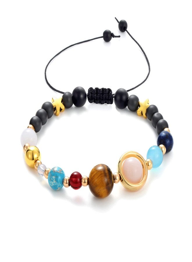 CULOVITY Handmade Universe Guardian Bracelets Nine Planets Star Natural Stone Adjustable Astronomy Stretch Bracelet for Women Men Gift 1Pcs - Image 1
