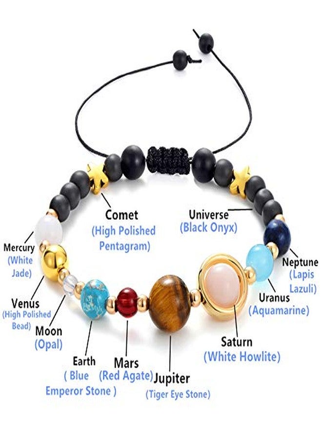 CULOVITY Handmade Universe Guardian Bracelets Nine Planets Star Natural Stone Adjustable Astronomy Stretch Bracelet for Women Men Gift 1Pcs - Image 4