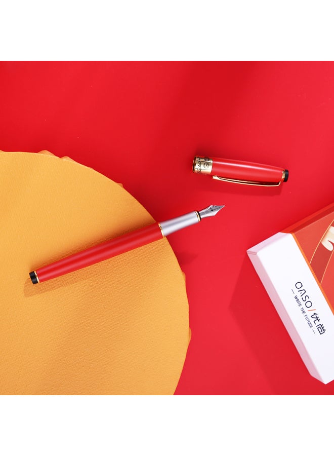 Oaso Fountain Pen Gift Set With Red Ink, Business Office Gift Pen Set, Signature Pen Gift Box, A8101-2, Red And Gold Pen - Image 2
