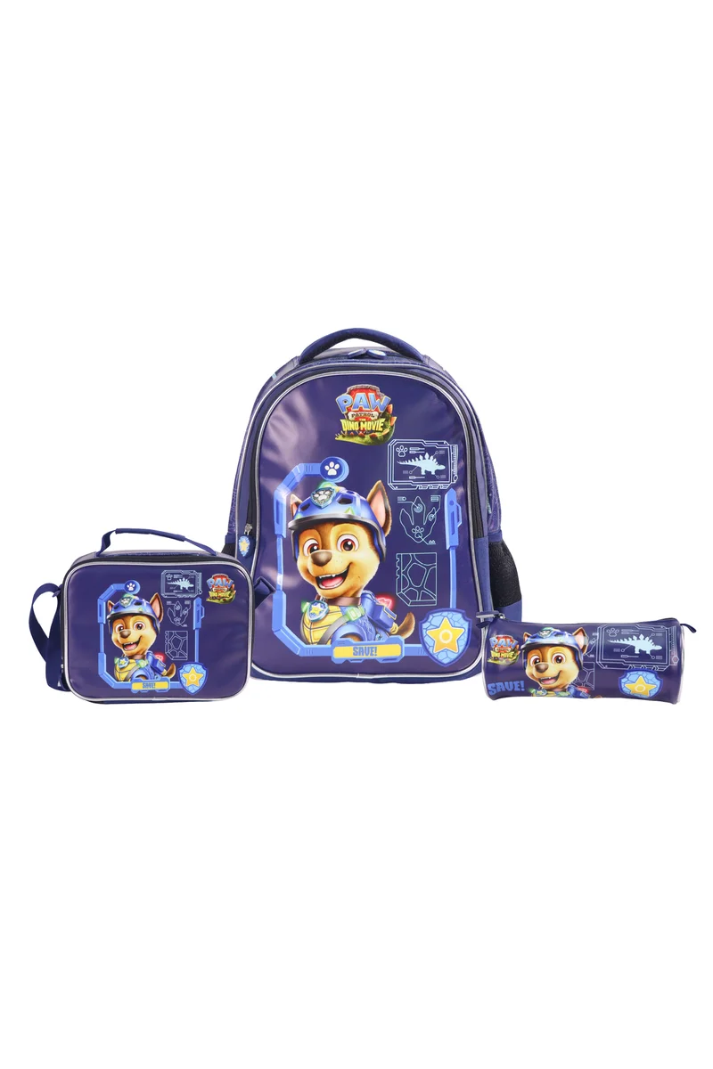 مون MOON Licensed PAW PATROL 3 in 1 Backpack Set- (16-Inch) Premium Kids School Bag with Lunch Bag & Pencil Case-Blue
