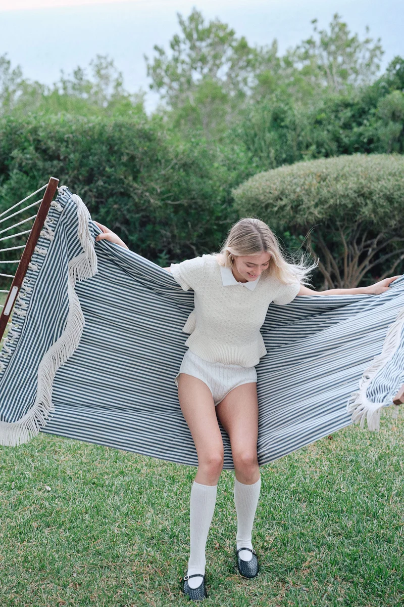 H&M Frill-trimmed pointelle-knit top