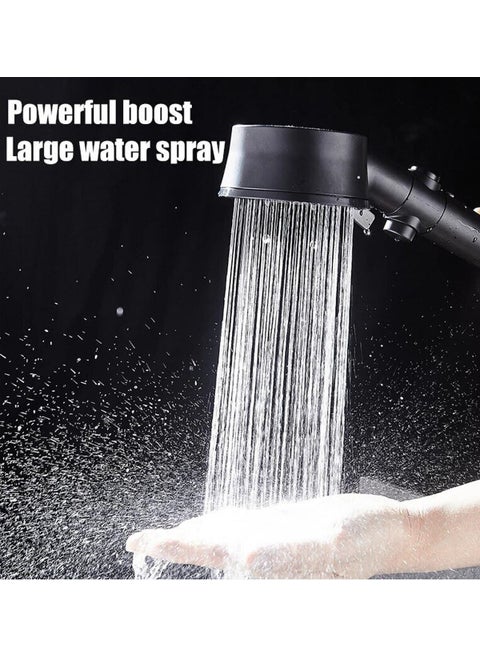 New Generation High Pressure Water Saving Shower Head with Stop Start Button 4 Modes Filter Turbo Fan