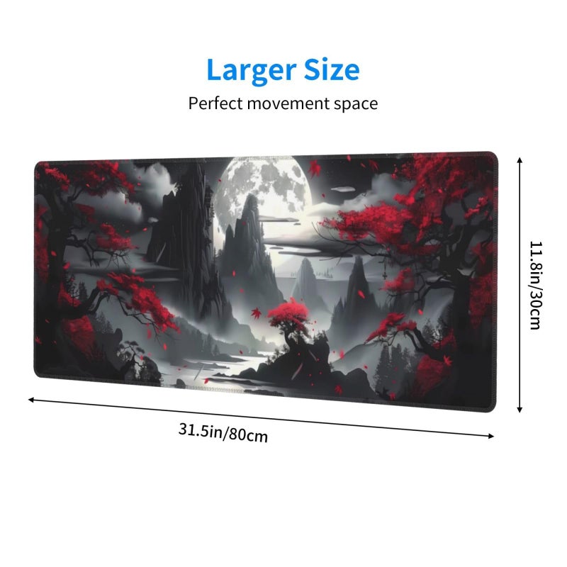 Brecoy Gaming Mouse Pad Desk Pad,Extended Big Mouse Pad,31.5x11.8 Inch Long Computer Keyboard Mouse Mat Mousepad with 3mm Non-Slip Base and Stitched Edge for Gaming and Officeâ€¦ (Dark Canyon) - Image 2