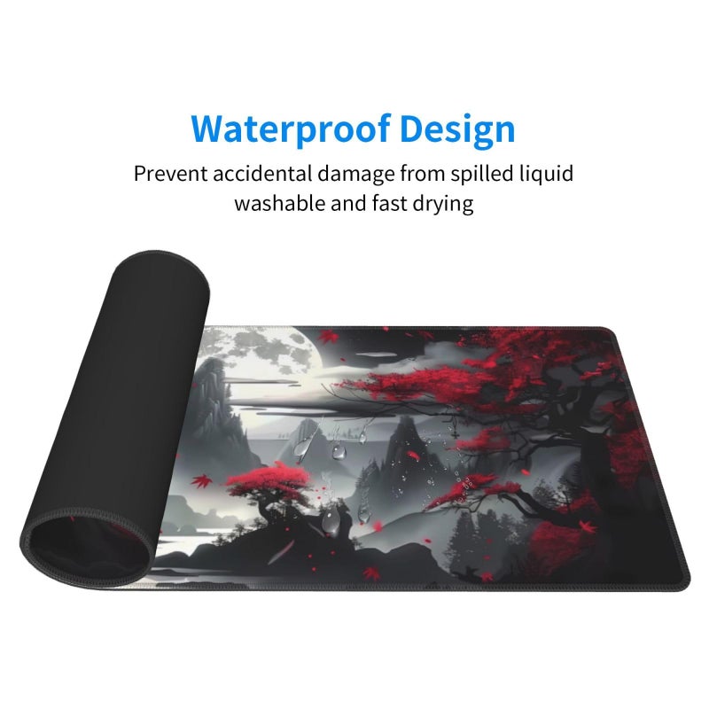 Brecoy Gaming Mouse Pad Desk Pad,Extended Big Mouse Pad,31.5x11.8 Inch Long Computer Keyboard Mouse Mat Mousepad with 3mm Non-Slip Base and Stitched Edge for Gaming and Officeâ€¦ (Dark Canyon) - Image 3