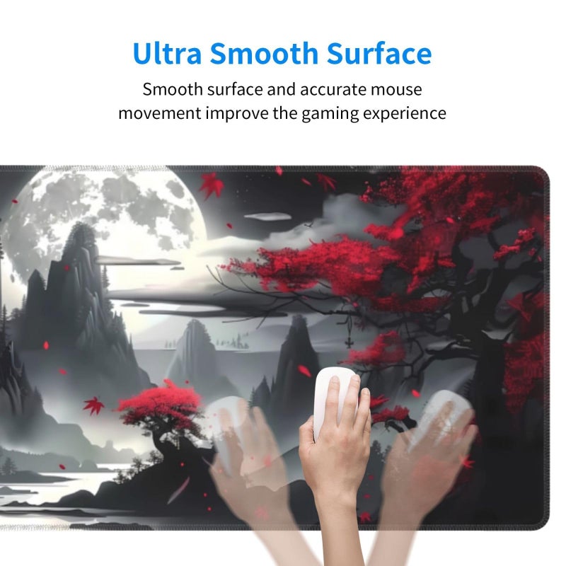 Brecoy Gaming Mouse Pad Desk Pad,Extended Big Mouse Pad,31.5x11.8 Inch Long Computer Keyboard Mouse Mat Mousepad with 3mm Non-Slip Base and Stitched Edge for Gaming and Officeâ€¦ (Dark Canyon) - Image 4