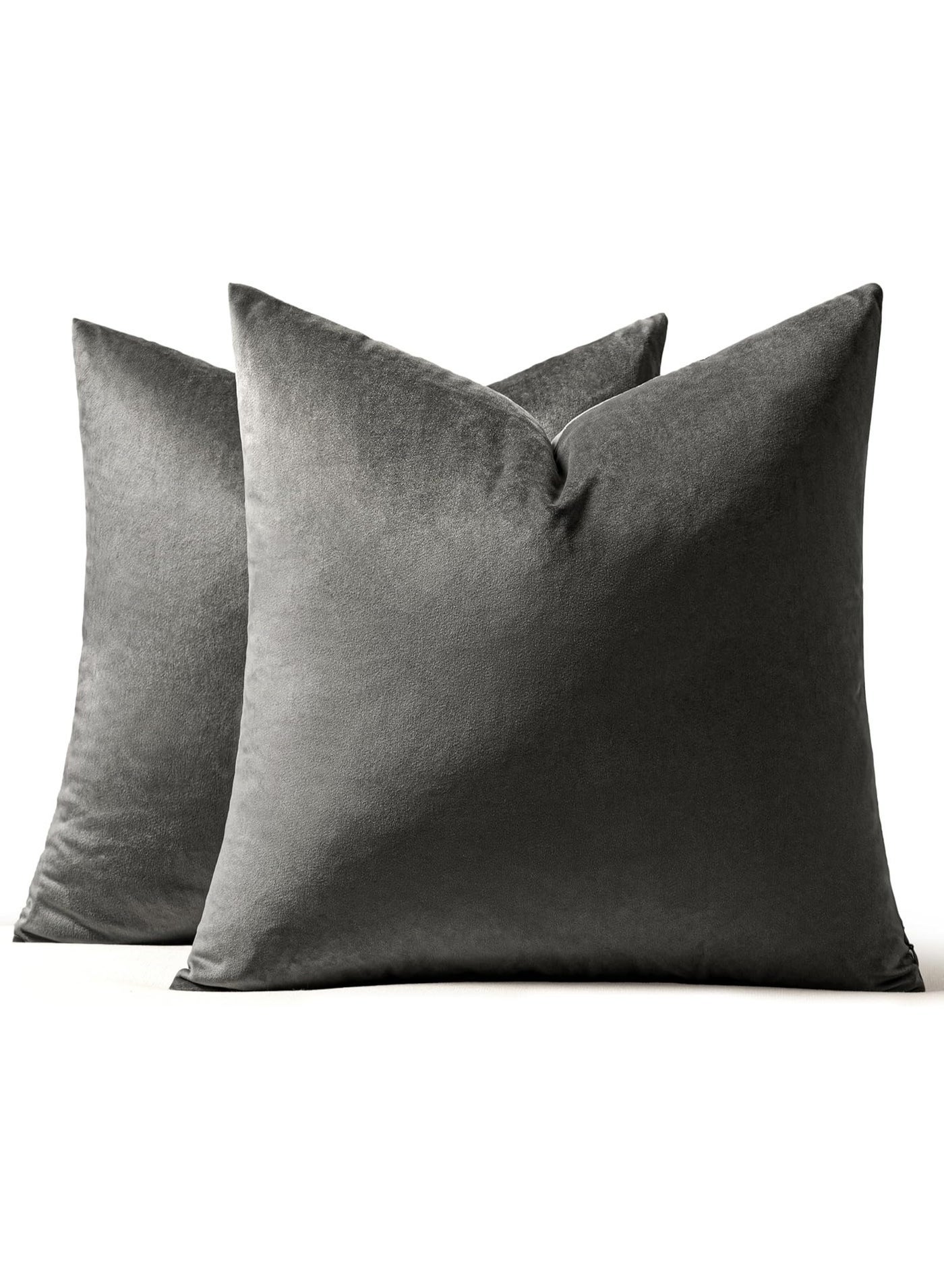 2PCS Throw Pillow Cover Cushion Covers Pillow case Home Decor Decorations for Sofa Couch Bed Chair 16x16 Inch/40x40 cm (Silver Grey)