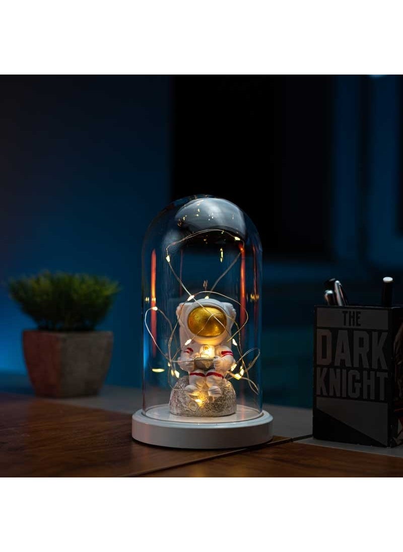 By-Lamp Astronaut Sitting Lamp Gold and Red Striped  - Image 1