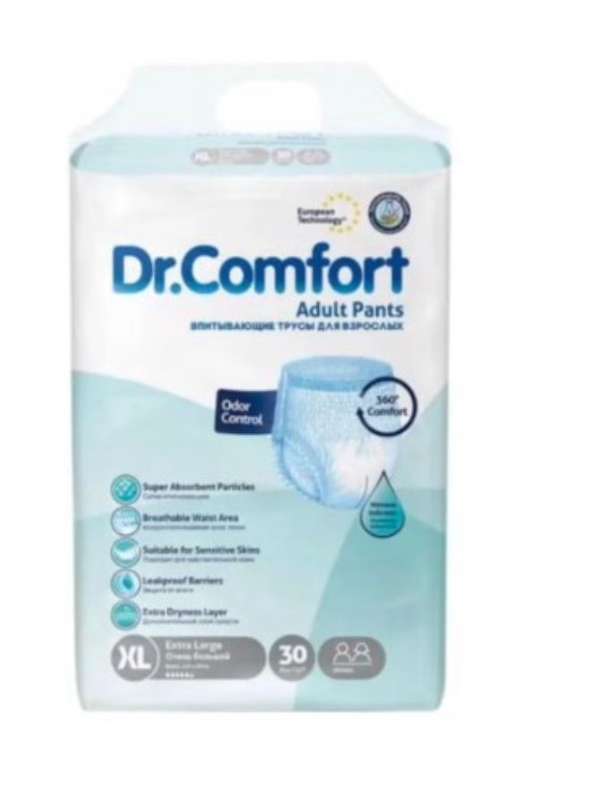 دكتور_كومفورت دكتور كومفرت سروال حفاضات للبالغين مقاس XL من كومفورت 30 قطعة الخصر 120-170 سم - Image 1