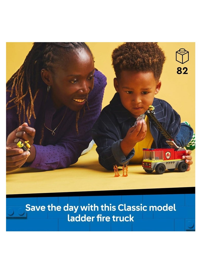 LEGO - LEGO Fire Engine With Ladder Toy Vehicle Set With A Truck And 2 Firefighter Minifigures - Building Set 42643 - Image 1