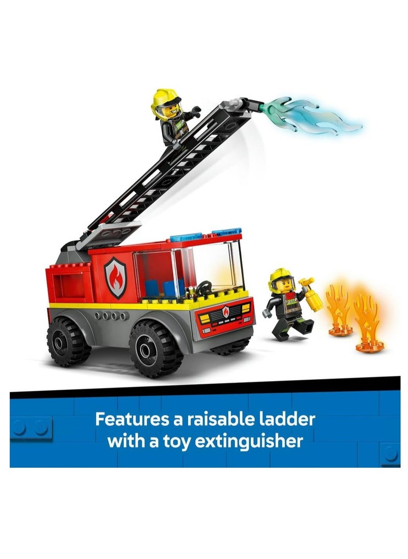 LEGO - LEGO Fire Engine With Ladder Toy Vehicle Set With A Truck And 2 Firefighter Minifigures - Building Set 42643 - Image 1