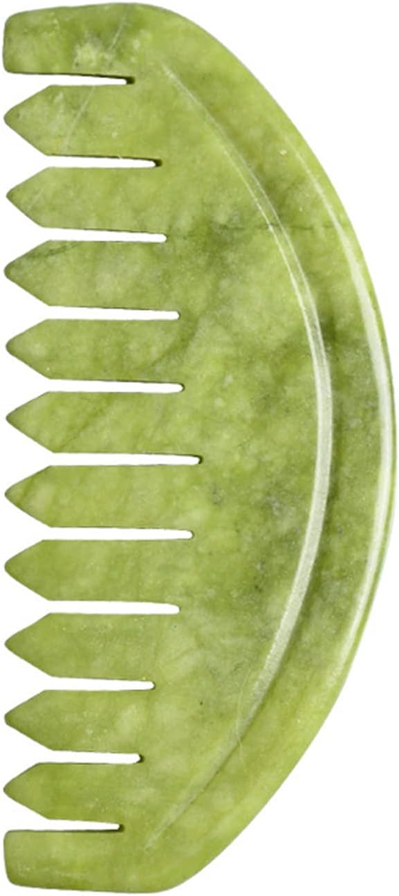 TEONEI Jade Head Massage Comb Natural Jade Stone Scalp Massager 314x157x016 inch