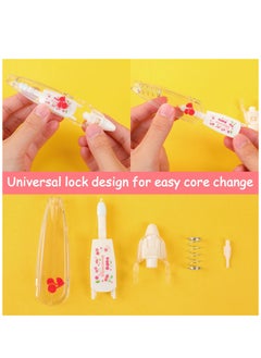 Excefore 6Pcs DIY Cute Animals Press Type Decorative Pen, Ally-Pocket Tape Pen, DIY Lace Decoration Tape Pen, Creative Cartoon Pattern Decorative Tape, Cute Scrapbooking Diary Decorative Correction Tapes  - Image 4