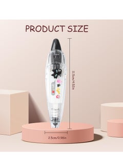 Excefore 6Pcs DIY Cute Animals Press Type Decorative Pen, Ally-Pocket Tape Pen, DIY Lace Decoration Tape Pen, Creative Cartoon Pattern Decorative Tape, Cute Scrapbooking Diary Decorative Correction Tapes  - Image 3