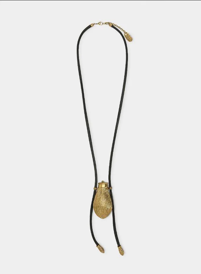 PARFOIS Gold Cord necklace with striped pocket for Women | Best Price UAE