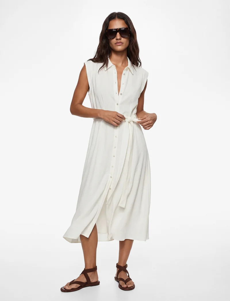 كوتون Maxi Shirt Dress