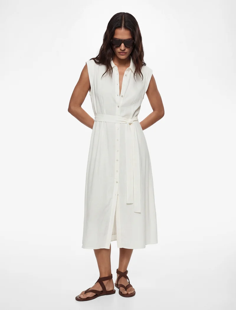 كوتون Maxi Shirt Dress