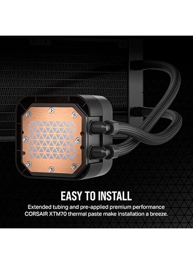 Arabest - iCUE H150i Elite LCD XT Liquid CPU Cooler - IPS LCD Display - Three AF120 RGB Elite Fans - 360mm Radiator - Compatible with Intel® LGA 1700, AMD® AM5, and More - iCUE Commander CORE Included - Black - Image 1
