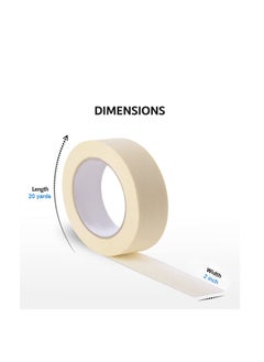 MARKQ Masking Tape 2 inch x 20 yards Beige Strong Adhesive Tape for Painting, Decorating, DIY Home, Office, School Stationery, Arts, DIY Crafts etc [1 Roll]  - Image 2