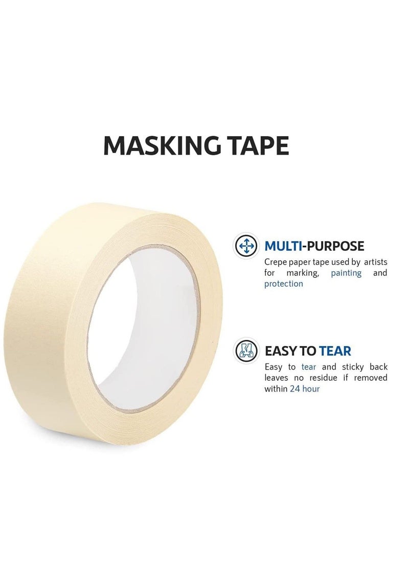 MARKQ Masking Tape 2 inch x 20 yards Beige Strong Adhesive Tape for Painting, Decorating, DIY Home, Office, School Stationery, Arts, DIY Crafts etc [1 Roll]  - Image 3