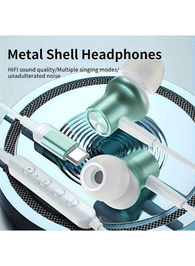 Type-C Wired Voice-Changing Earphones, Intra-Auricular Karaoke Buds with Sound Card and Volume Control Buttons for Multi-Mood Effects, Suitable for Live Streaming & Recording Singing, 3D Stereo HIFI Quality Gaming Music Vocal Proactive Noise Cancelling - Image 4