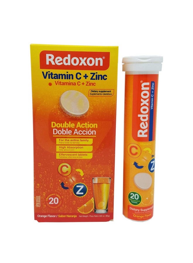 Redoxon Orange Effervescent Vitamin C with Con Zinc, 20 Tablets (6 Pack) 20 Count - Image 2