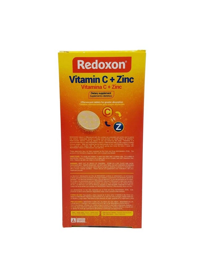 Redoxon Orange Effervescent Vitamin C with Con Zinc, 20 Tablets (6 Pack) 20 Count - Image 3