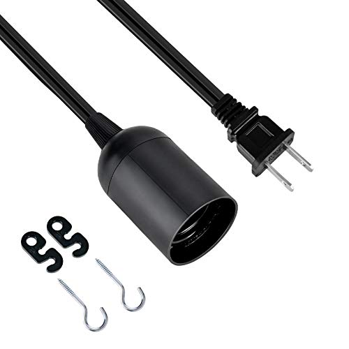 Simple Deluxe 15 Feet 360W Extension Hanging Lantern Pendant Light Lamp Cord Cable E26 Socket On/Off Switch (No Bulb Included), Black - Image 3