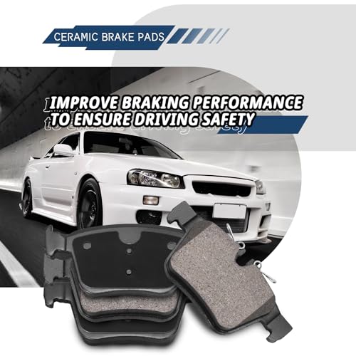 HECHENQICHE Rear Ceramic Brake Pads with Hardware Kit for Volvo XC90 S60 XC60, V60 V90 Cross Country for Jaguar XF XE E-Pace, for Land Rover Discovery Sport Range Rover for Vela - Image 5
