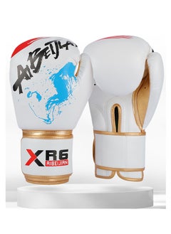 Generic 12oz Professional Boxing Gloves Super Protection Stability Boxing Train Gloves Punching Bag Gloves White  - Image 1