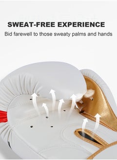 Generic 12oz Professional Boxing Gloves Super Protection Stability Boxing Train Gloves Punching Bag Gloves White  - Image 2
