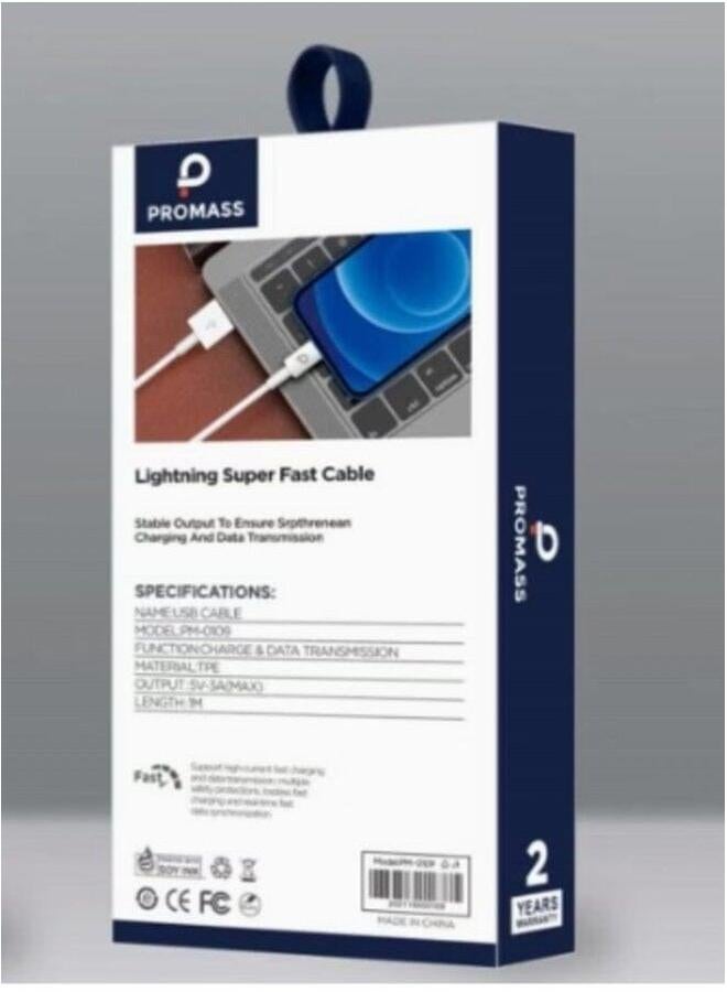 PROMASS Tpe Iphone Lightning Charging Cable 1 Meter Long Supports 3A Fast Charging - Image 2