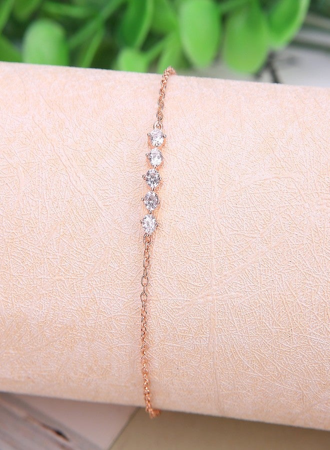 ASHMITA Fashion Bracelets for Women Girl Rose Gold Adjustable Chain Bracelet Everyday Jewelry 6.5”+1” - Image 5