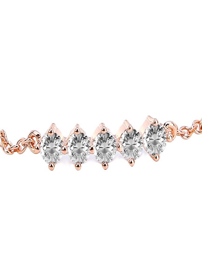 ASHMITA Fashion Bracelets for Women Girl Rose Gold Adjustable Chain Bracelet Everyday Jewelry 6.5”+1” - Image 3