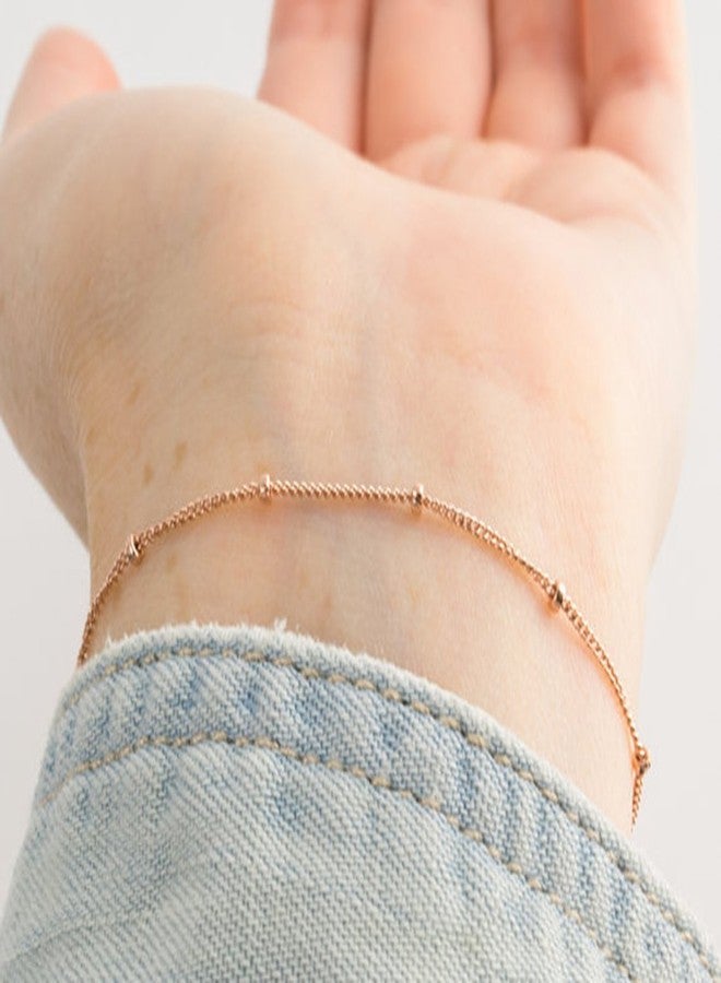 ASHMITA Fashion Bracelets for Women Girl Rose Gold Adjustable Chain Bracelet Everyday Jewelry 6.5”+1” - Image 2