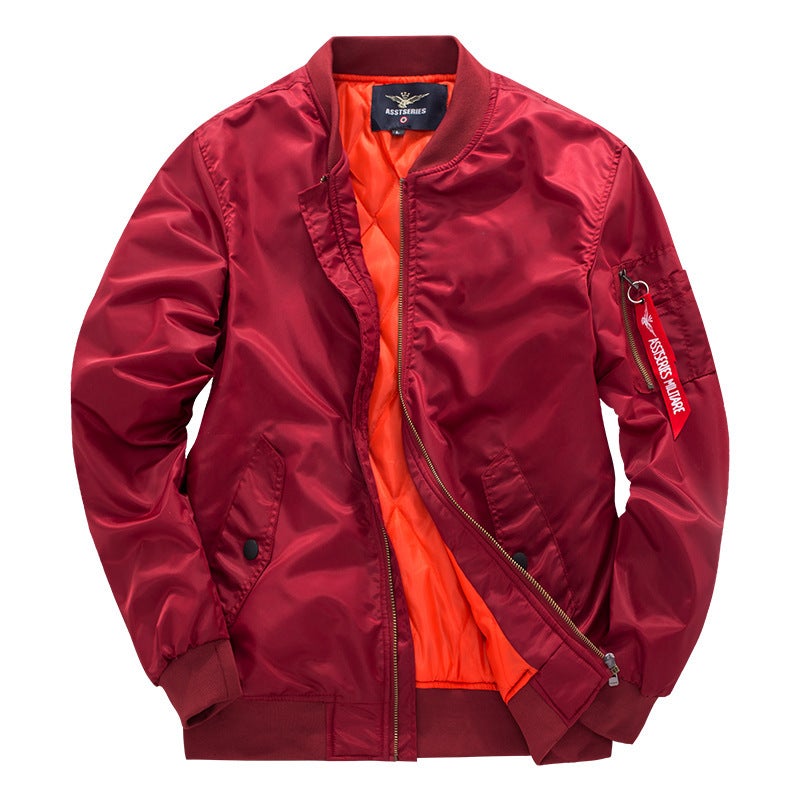 Men'S Plus Size Fat Men'S Sports Casual Stand Collar Cotton-Padded Jacket Thickened Baseball Uniform Loose Cotton-Padded Jacket - Image 1