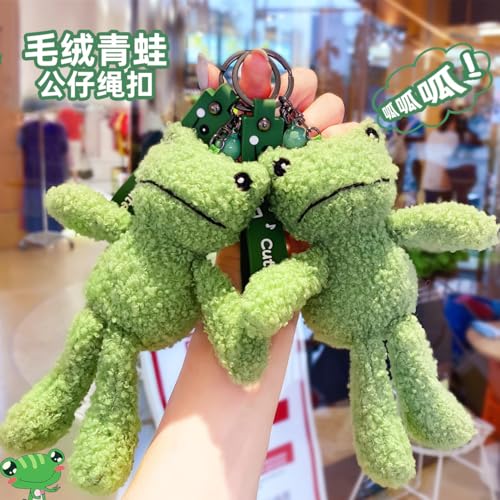 Zitokin Cute Frog Keychain for Backpacks, 8" Inch Frog Plush Keychain Purse Charms for Girls Women - Image 3