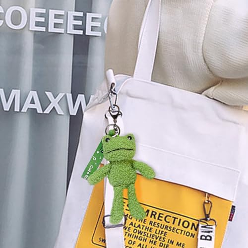 Zitokin Cute Frog Keychain for Backpacks, 8" Inch Frog Plush Keychain Purse Charms for Girls Women - Image 2