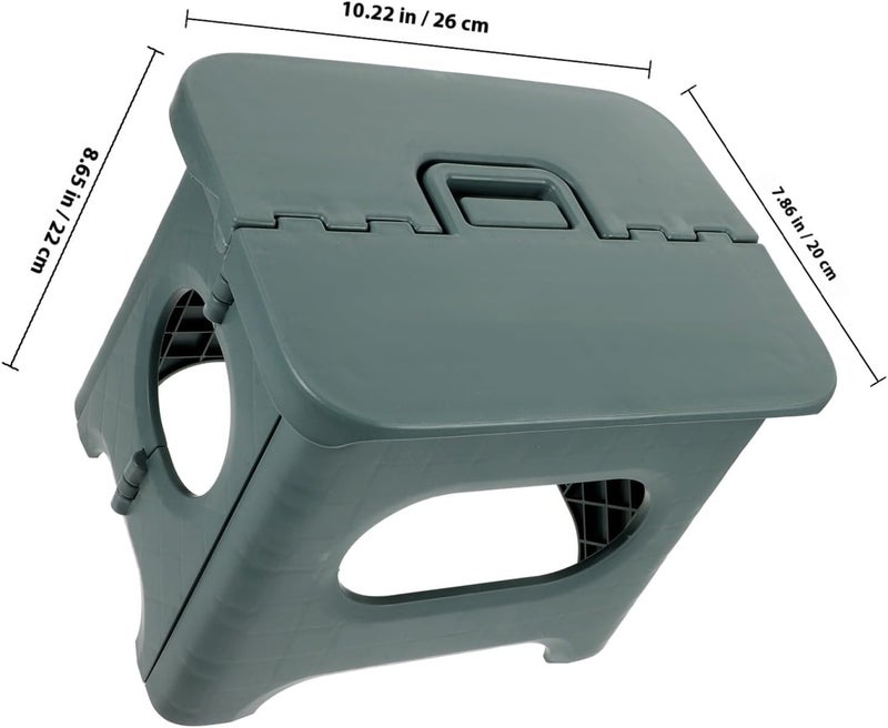 STOBAZA Portable Small Foldable Stool Green Solid Tone Folding Taboret for Bathroom and Adult Seating - Image 3